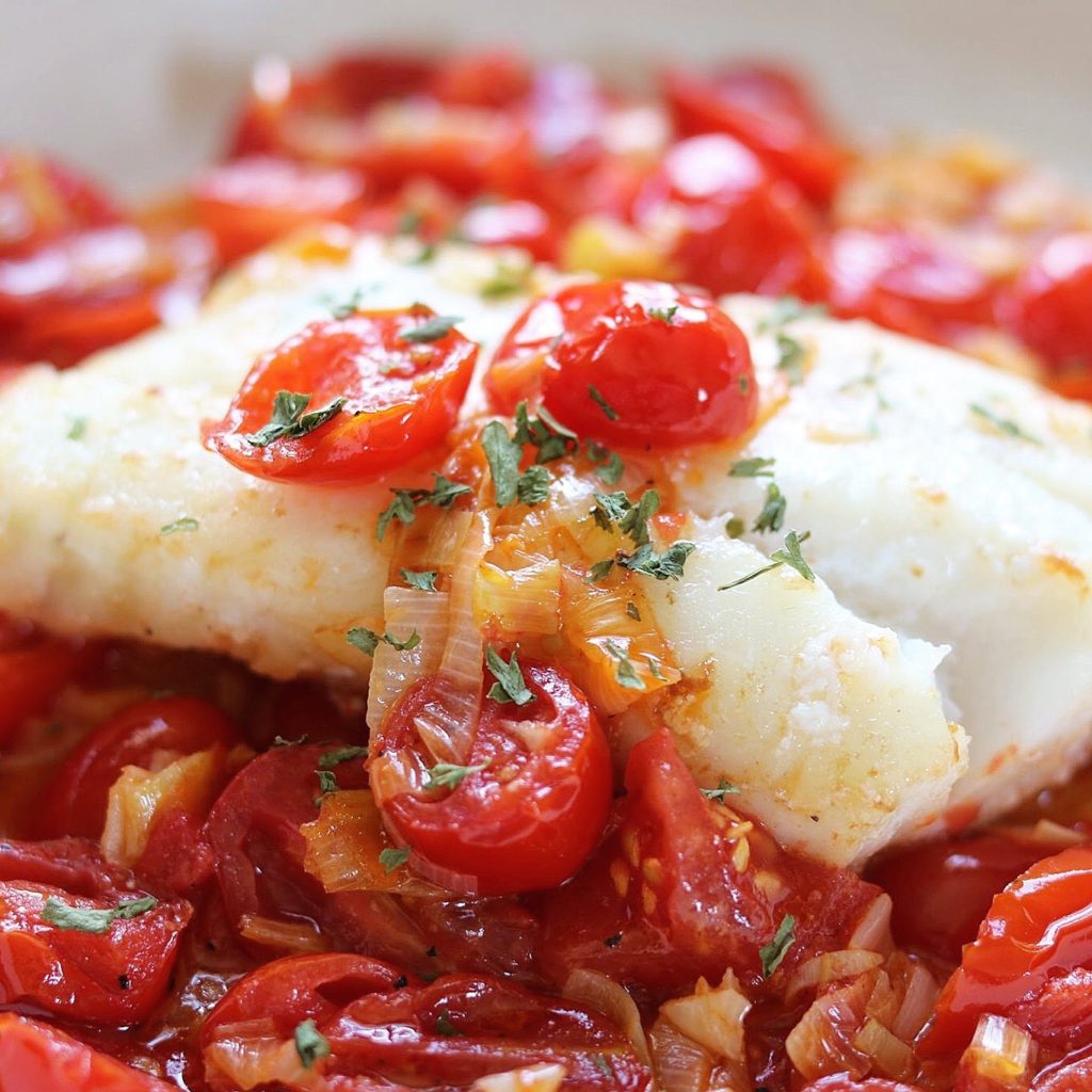 Skillt cod with Brown-Butter Tomato Sauce