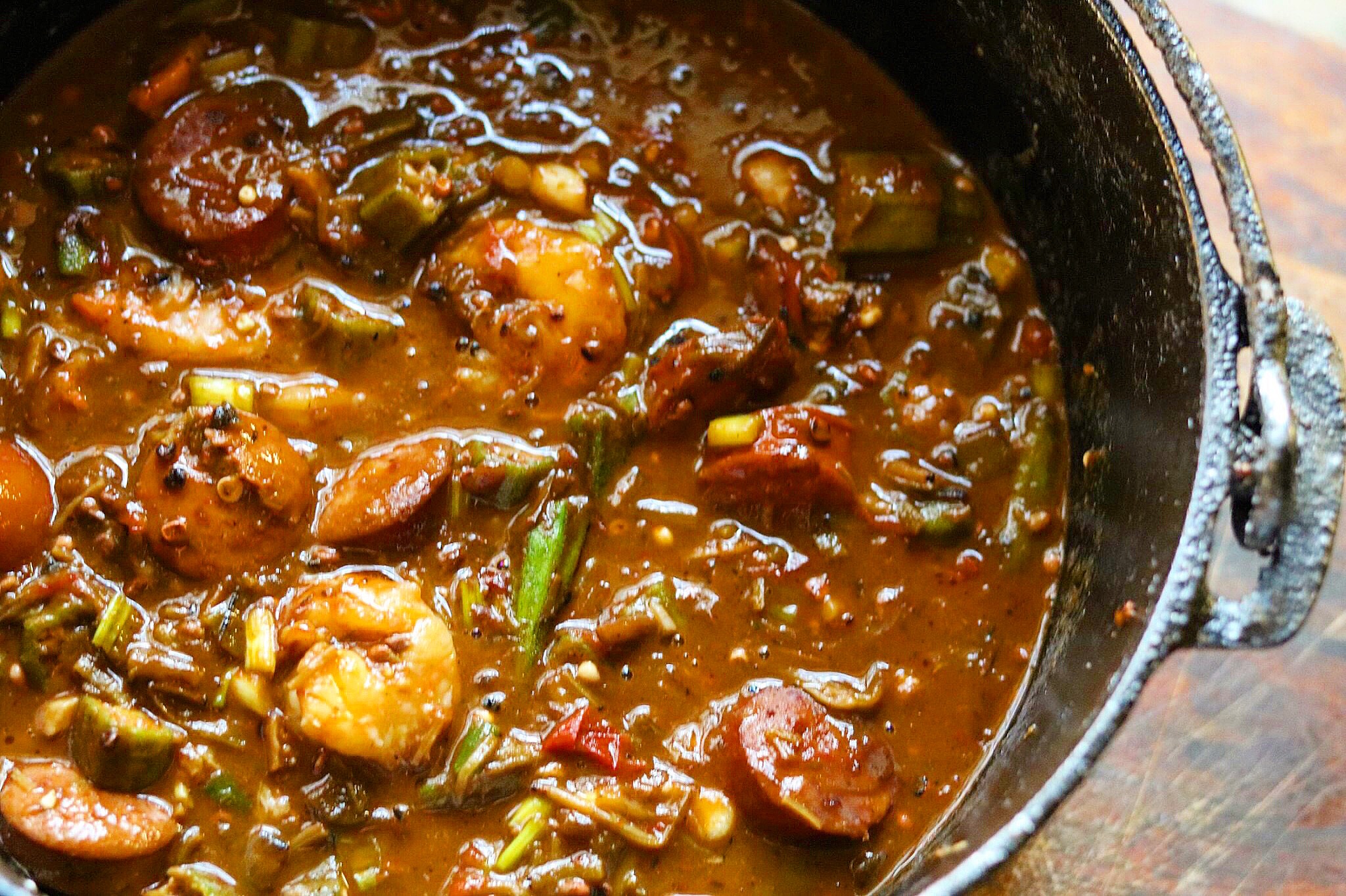 Love Gumbo! This Super Shrimp, Okra And Andouille Smoked Sausage Gumbo ...