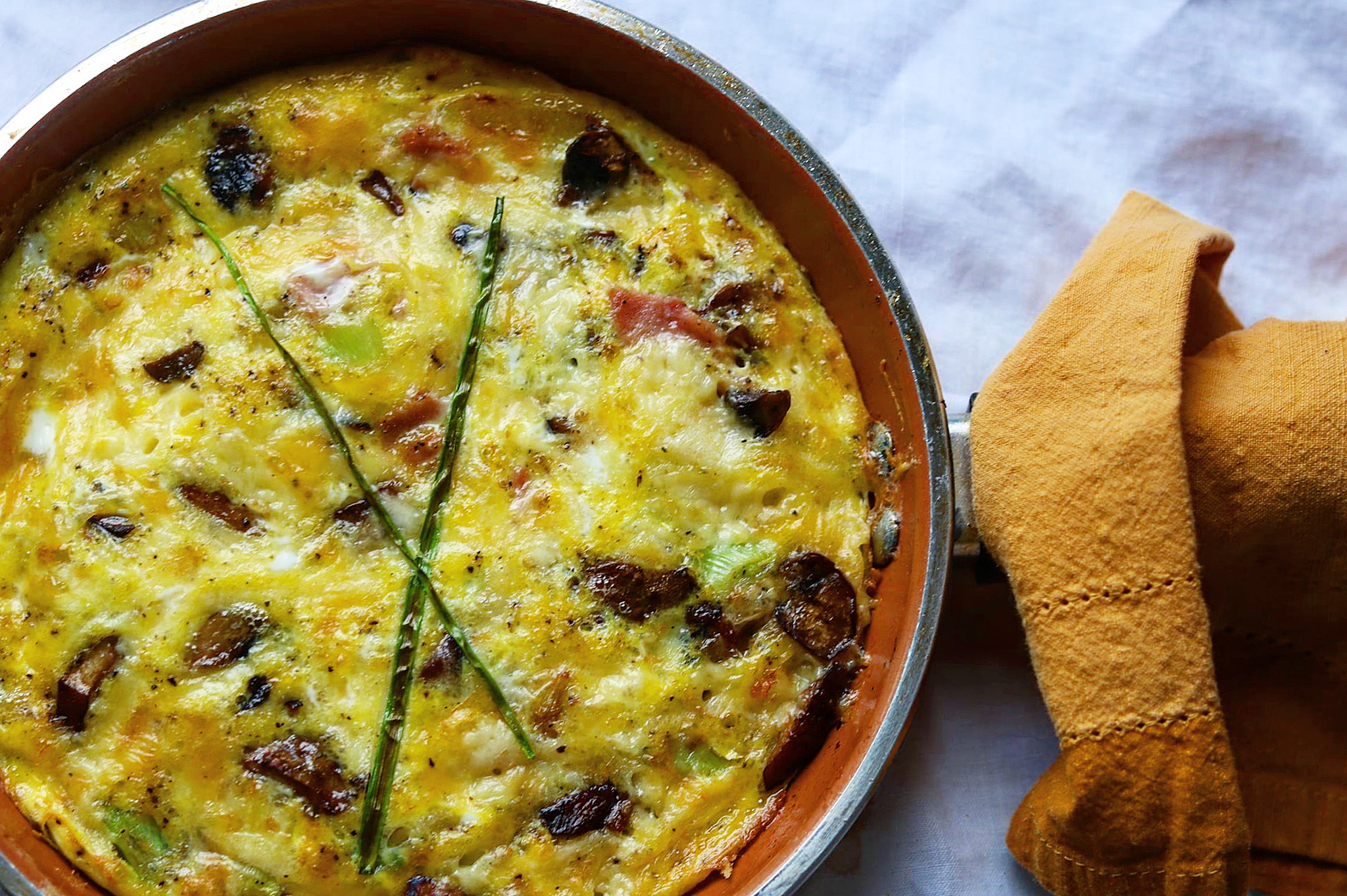 Simple and Delicious, Ham and Mushroom Frittata – The 2 Spoons