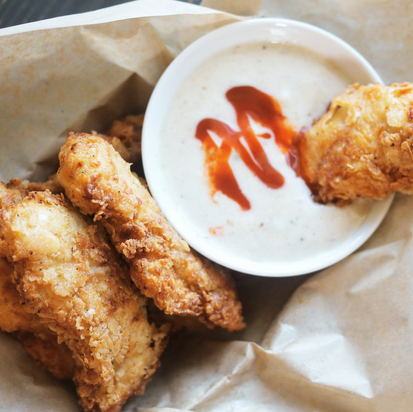 Easy Buttermilk and Franks Red Hot Sauce Marinated Chicken Tenders