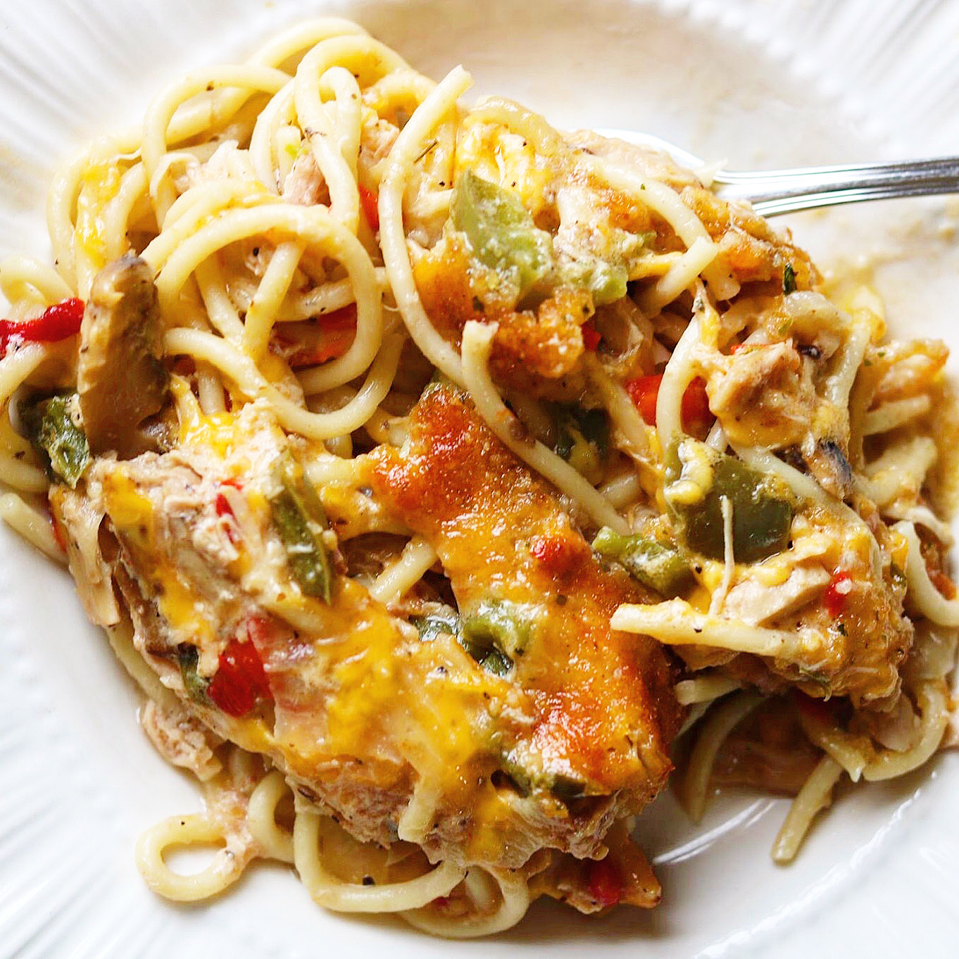 Easy Cheesy Chicken Spaghetti.