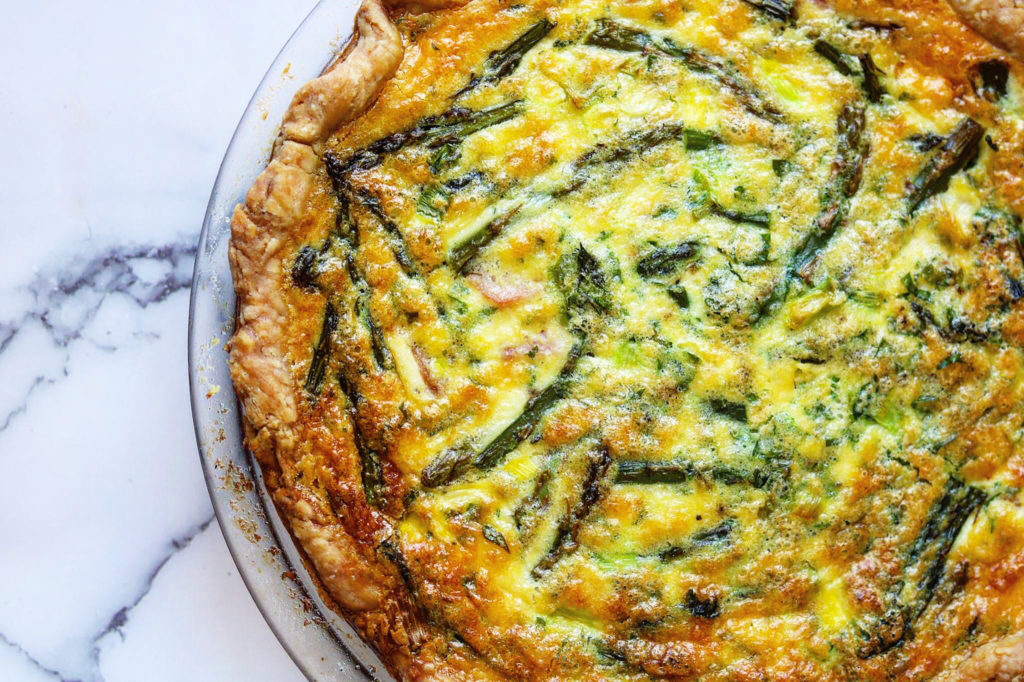awesome spring asparagus and ham quiche. – A cook named Rebecca