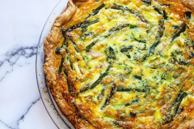 awesome spring asparagus and ham quiche. – The 2 Spoons