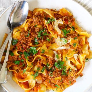 this - simple bolognese over pappardelle – The 2 Spoons