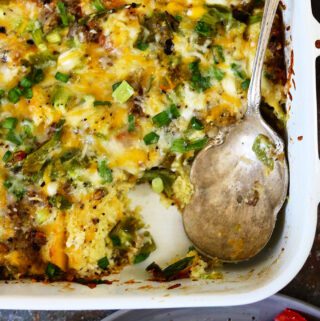 the best sausage and hatch green chile breakfast casserole. – The 2 Spoons