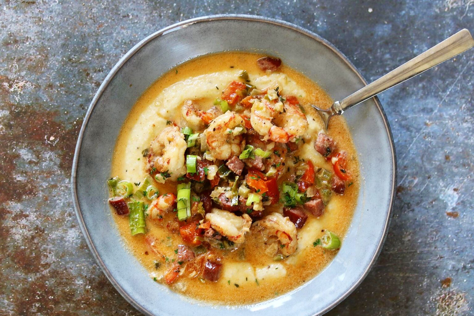 these amazing shrimp and grits. – The 2 Spoons