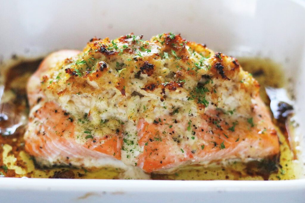 how to cook crab stuffed salmon